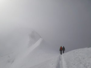 Ambiance sur l'arête des Bosses