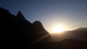 Lever de soleil sur le val Véni